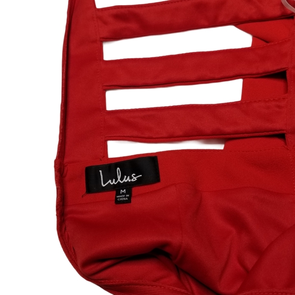 Lulu's Cut Out Dress Red - Picture 10 of 12